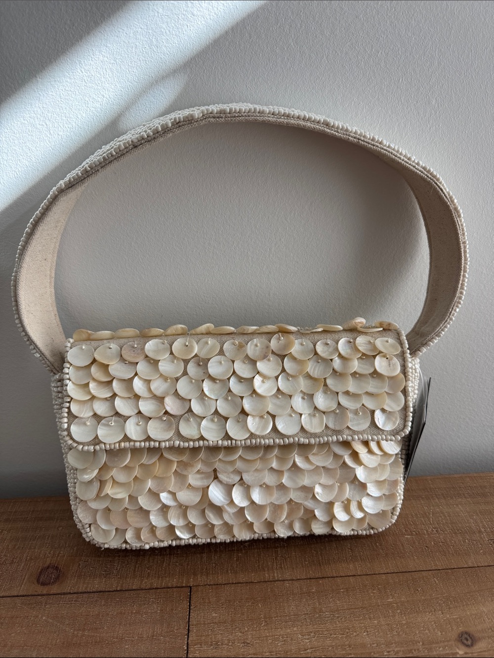 American and Beyond Rainbow Shell Beaded Shoulder Bag